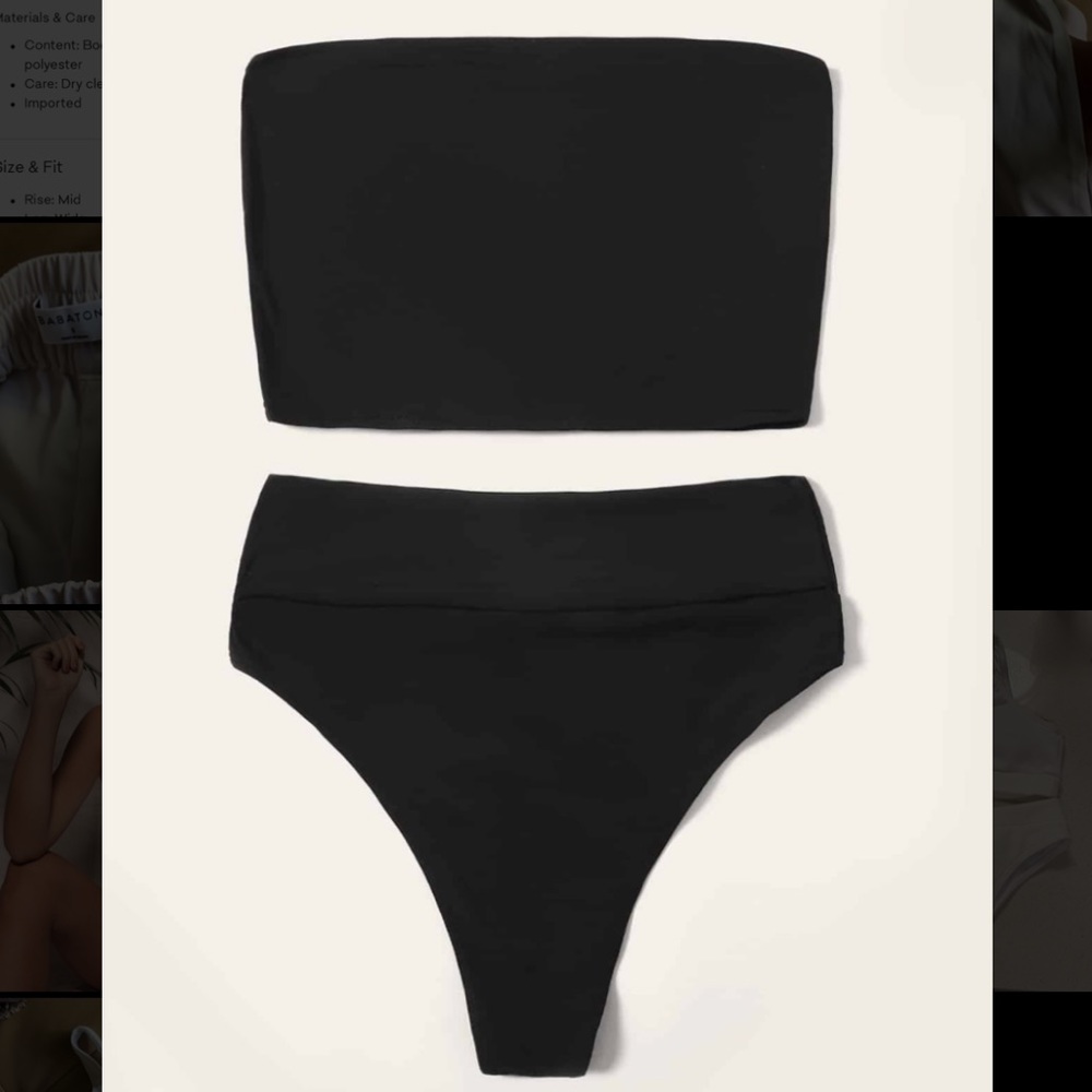 NWT Black high waist bandeau bikini